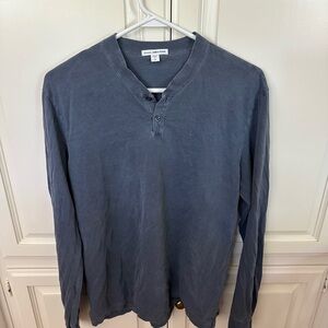 James Perse Men’s Gray Blue Long Sleeve Shirt